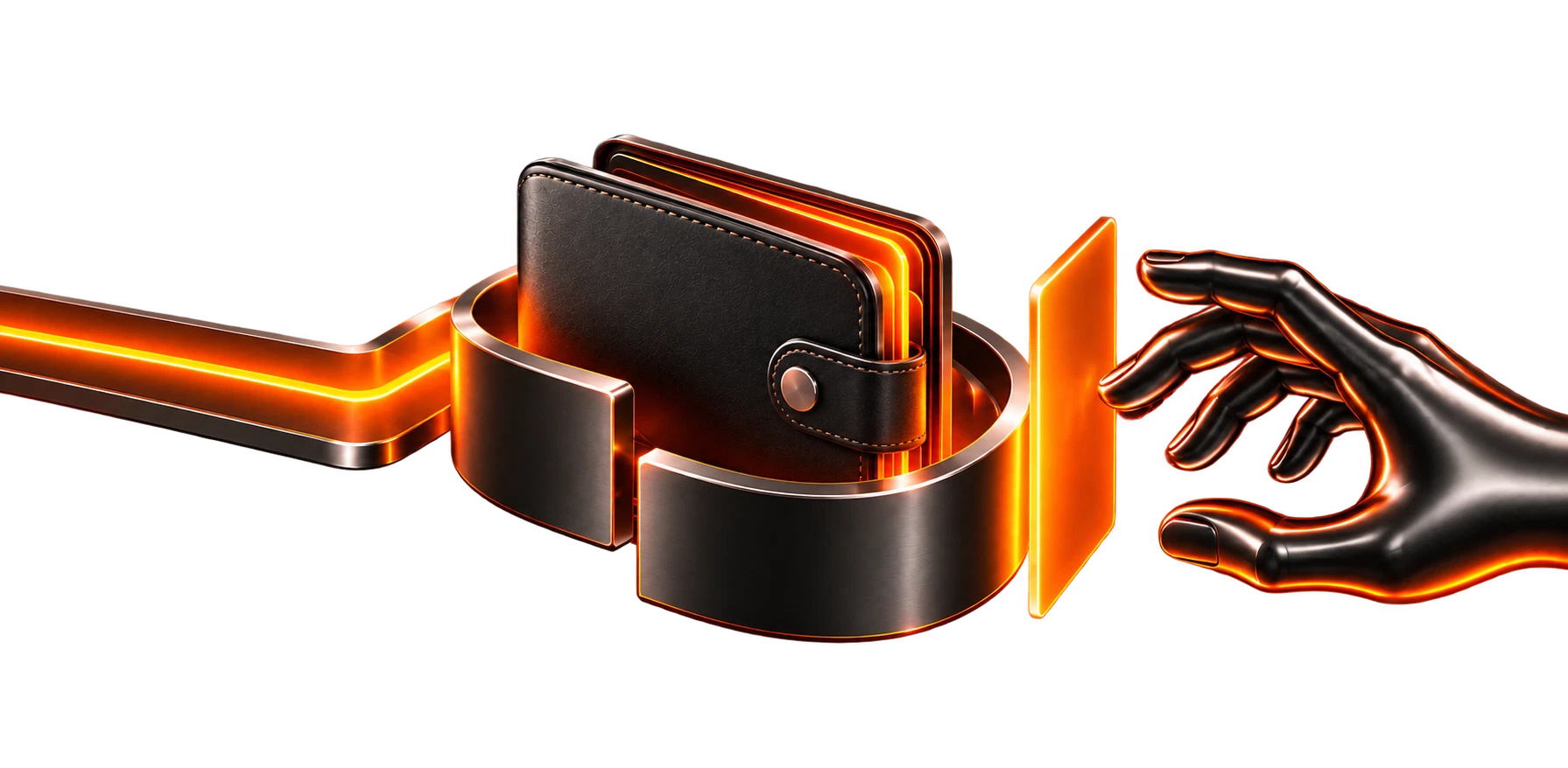 A wallet held in a secure clasp as a hand reaches for it, the question of who holds the keys to your coins.